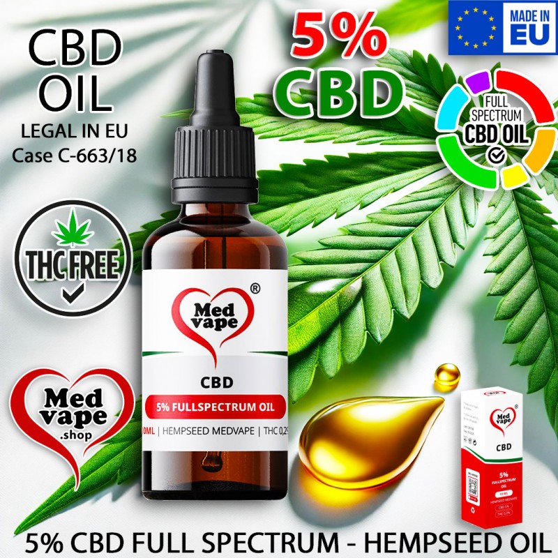 5% CBD FULLSPECTRUM HEMPSEED OIL 10ml MEDVAPE